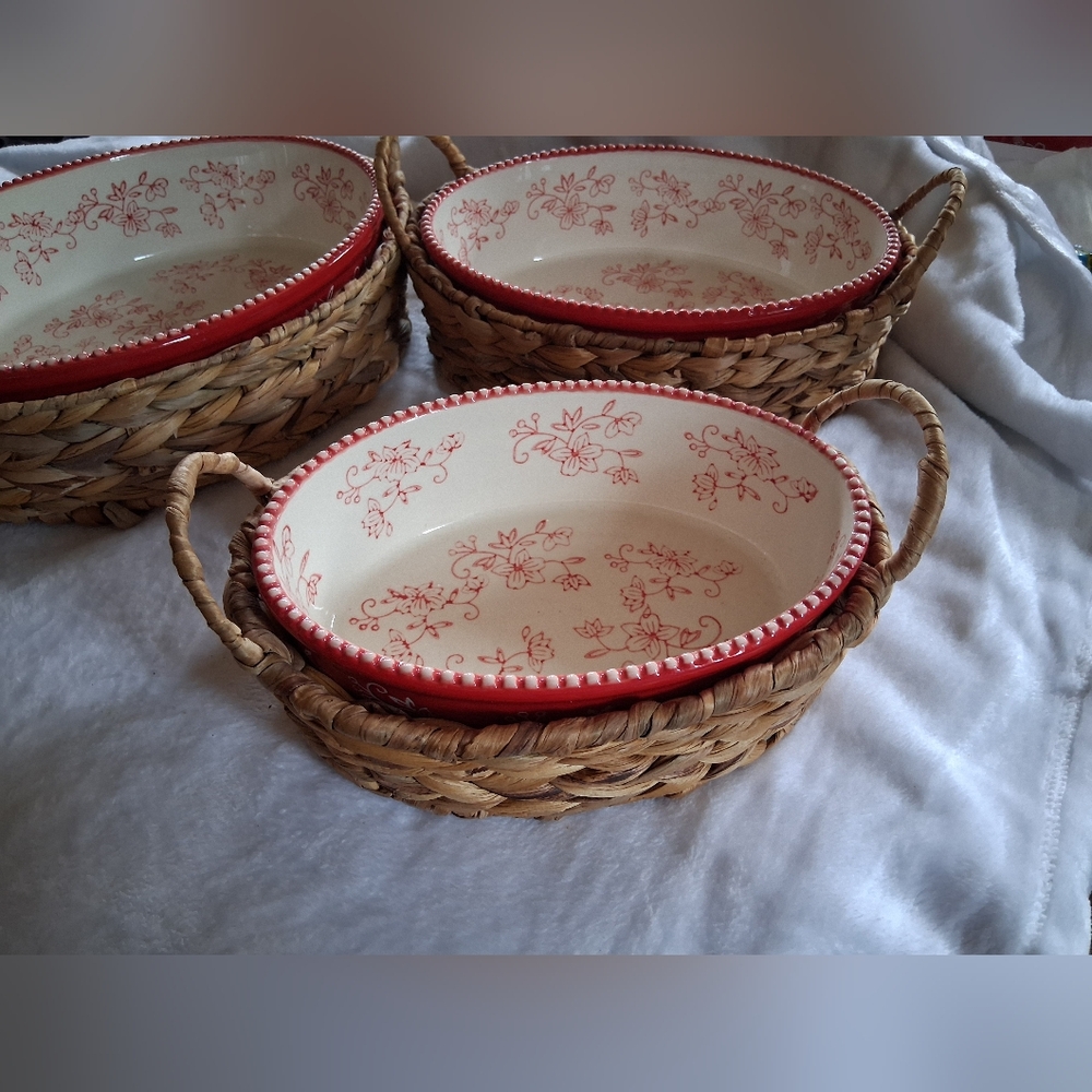 -Ceramic Bakeware Set With fitted Baskets-